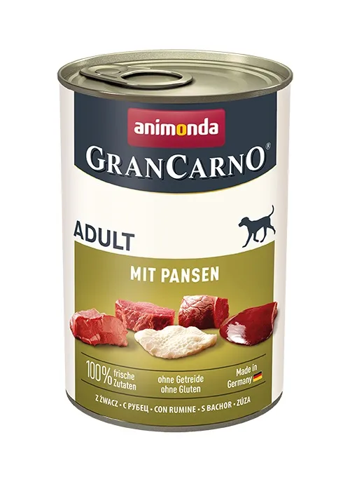 Animonda GranCarno® - Премиум консервирана храна за израснали кучета с шкембе, без зърно, 400 гр./3 пакета