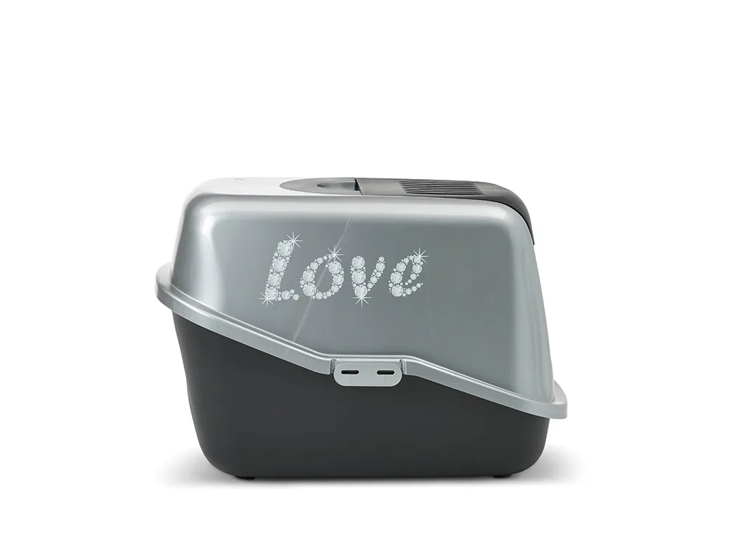Savic Nestor Love - Затворена котешка тоалетна с филтър против миризми, 56/39/38.5 см. 2