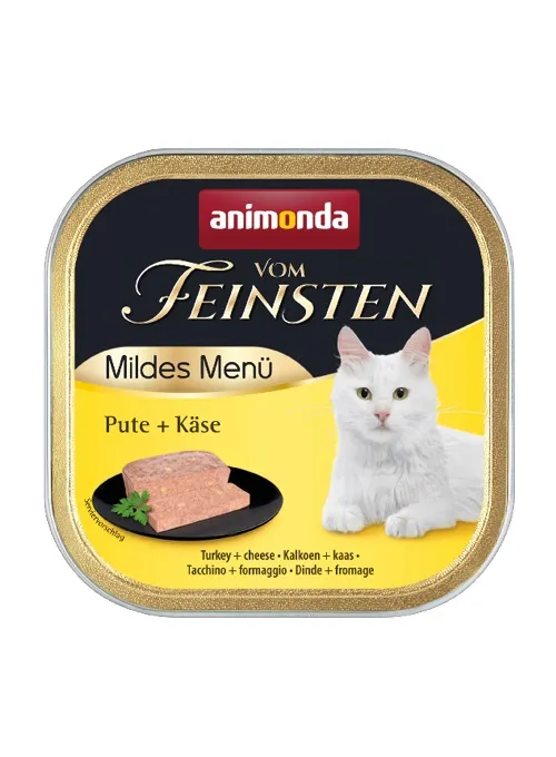 Animonda Vom Feinsten Mild Menu - Премиум пастет за кастрирани котки с чисто пуешко месо и сирене, 100 гр./4 броя