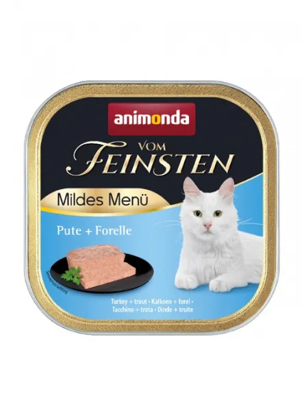 Animonda Vom Feinsten Mild Menu - Премиум пастет за кастрирани котки с чисто пуешко месо и пъстърва, 100 гр./4 броя