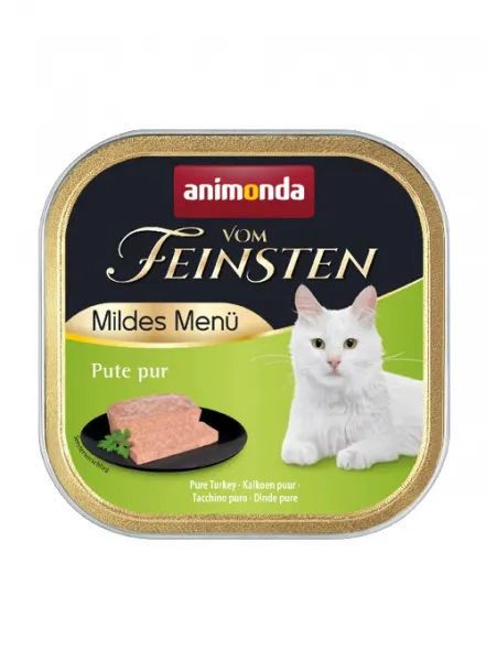 Animonda Vom Feinsten Mild Menu - Премиум пастет за кастрирани котки с чисто пуешко месо, 100 гр./4 броя