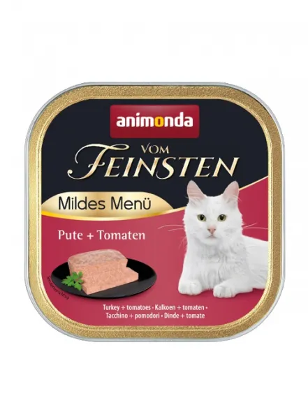 Animonda Vom Feinsten Mild Menu - Премиум пастет за кастрирани котки с чисто пуешко месо и домати, 100 гр./4 броя
