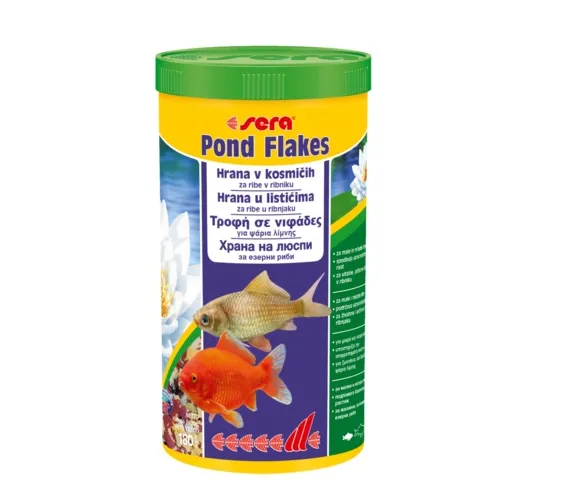 Sera Pond Flakes - Храна на люспи за златни рибки, шарани и други езерни риби, 3800 мл.