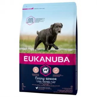 Eukanuba Senior Large Breed - Пълноценна суха храна за кучета над 9 години от едри породи с пилешко и пуешко месо, 15 кг.