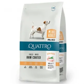 Quattro Adult MINI - Пълноценна суха храна за израснали кучета от дребни породи с пилешко месо, 7 кг.