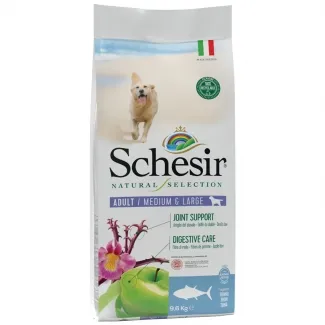 Schesir Natural Selection Medium - Балансирана суха храна за израснали кучета от средни породи с риба тон, 2.24 кг.