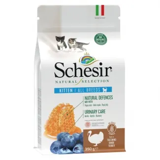 Schesir Natural Selection Sterilised - Балансирана суха храна за подрастващи кастрирани котки с пуешко месо, 1,4 кг.