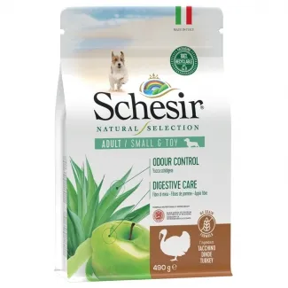 Schesir Natural Selection Small - Балансирана суха храна за израснали кучета от малки породи с пуешко месо, 4.5 кг.