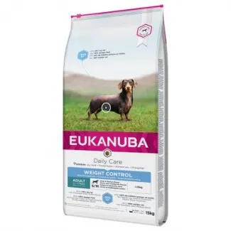 Eukanuba Daily Care Small / Medium Weight Control - Балансирана суха храна за израснали кучета от дребни и средни породи склонни към напълняване с пилешко и пуешко месо, 15 кг.