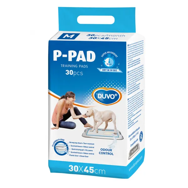 Duvo P-pad Medium - Памперс тип подложки P-pad за кучета с висока абсорбция, 30 броя х 30//45 см.