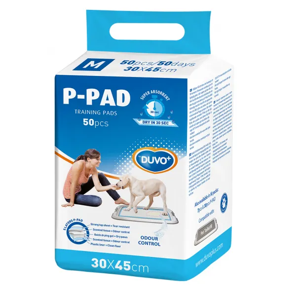 Duvo P-Pad Medium - Big pack - Силно абсорбиращ памперс подложка за кучета, 30/45 см. - 50 броя