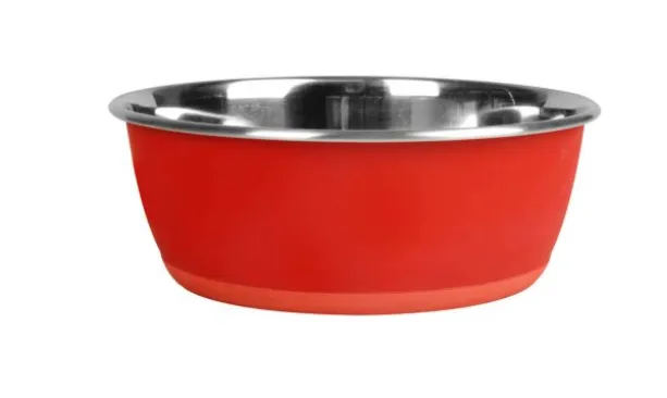 Flamingo Writable Bowl red - Метална купа за храна и вода за кучета, 350 мл. - червена