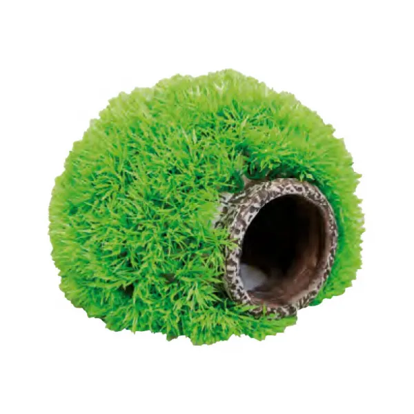 Flamingo Decor Mossball - Декорация за аквариуми, тревна топка с пещера, 15/11 см.