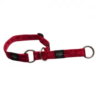 Rogz Alpinist Web Half-Check Collar Large - Регулируем Нашийник тип душач за кучета 20mm / 34-56 см. червен