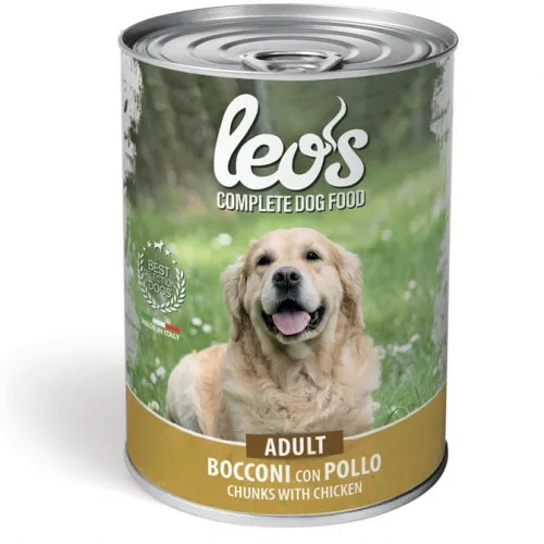 Monge Leo’s Chunks with Chicken – Adult - Пълноценна мокра храна за кучета в зряла възраст с пилешко месо, 415 гр./5 броя