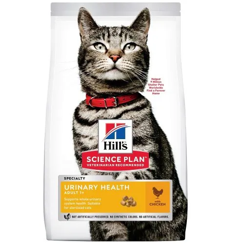 Hill's SCIENCE PLAN Urinary Health - Пълноценна храна за котки над 1 година за поддържане на здравето на цялата уринарна ситема с контролирани минерали, с пилешко месо, 1.5 кг. 1