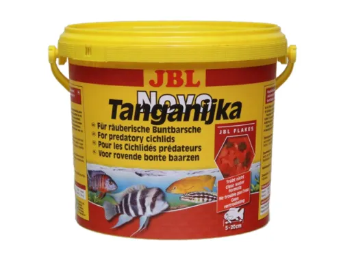 JBL NovoTanganyika - Професионално хранене с люспи за месоядни африкански цихлиди от езерата Малави и Танганайка , 5.5 литра
