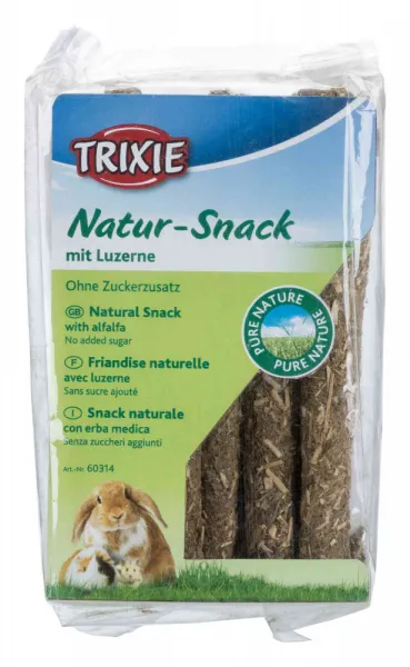Trixie Natur Snack - Натурални пръчици от върба с люцерна за зайци и други гризачи, 70гр. 12,5 см.