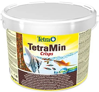 Tetra MIN Crisps - Пълноценна храна за ежедневно хранене на всички декоративни риби, 10 л.