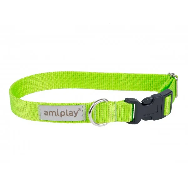 Amiplay Samba Collar Small - Модерен, регулируем нашийник за кучета, 20-35 см./1.5 см. - зелен