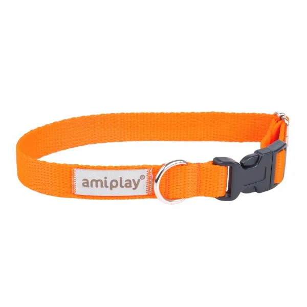 Amiplay Samba Collar Small - Модерен, регулируем нашийник за кучета, 20-35 см./1.5 см. - оранжев