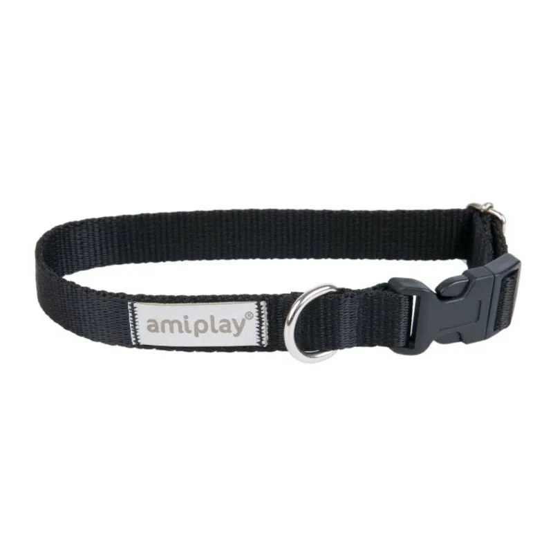 Amiplay Samba Collar Small - Модерен, регулируем нашийник за кучета, 20-35 см./1.5 см. - черен