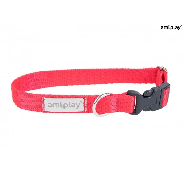 Amiplay Samba Collar Small - Модерен, регулируем нашийник за кучета, 20-35 см./1.5 см. - червен