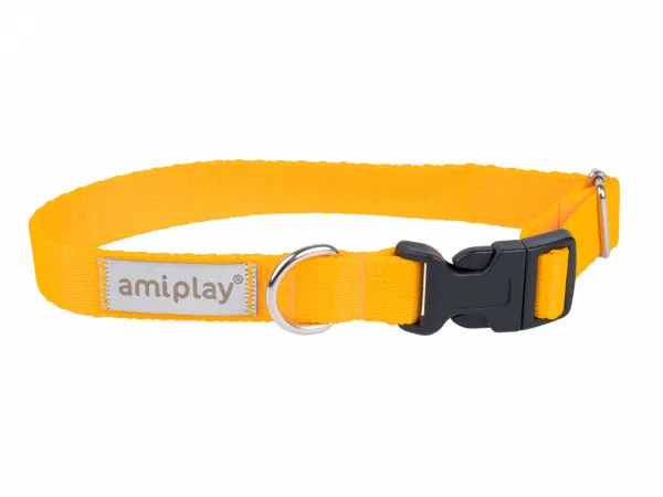 Amiplay Samba Collar Medium - Модерен, регулируем нашийник за кучета, 25-40 см./2.0 см. - жълт