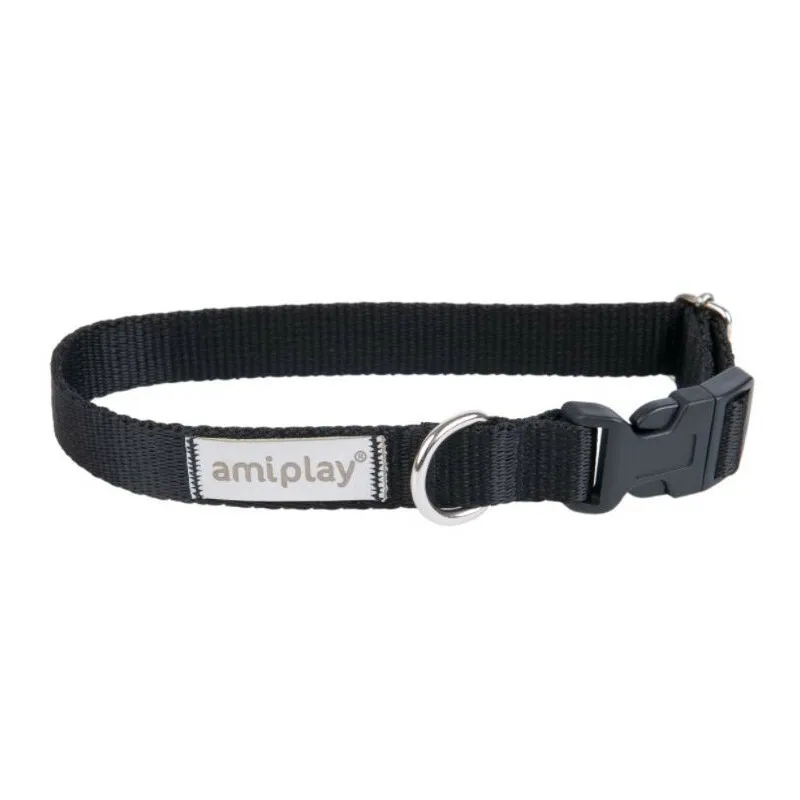 Amiplay Samba Collar Large - Модерен, регулируем нашийник за кучета, 35-50 см./2.5 см. - черен