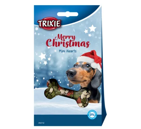 Trixie Marry Christmas - Коледно лакомство за кучета, мини сърчица с пилешко месо, 140 гр./ 10 пакета 1