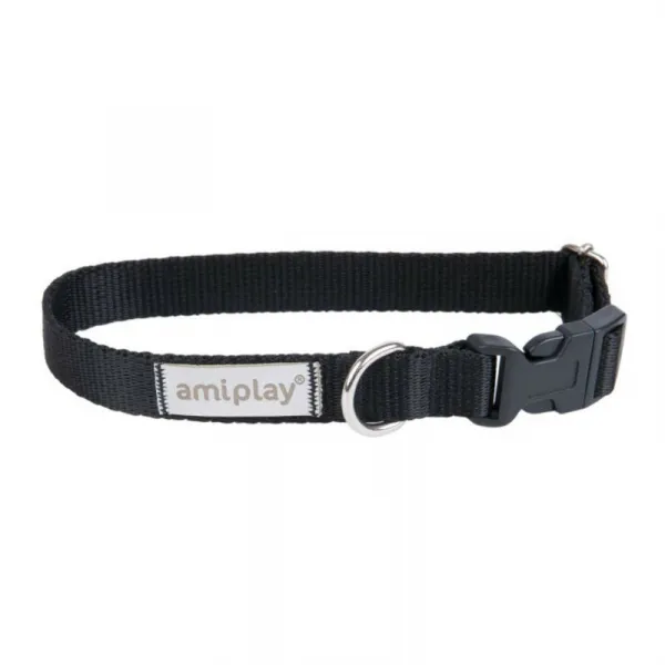 Amiplay Samba Collar XL - Модерен, регулируем нашийник за кучета, 45-70 см./2.5 см. - черен