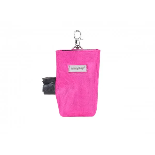 Amiplay Samba - Диспенсър за хигиенни торбички с удобна закопчалка, 6/2/11 см. - розов