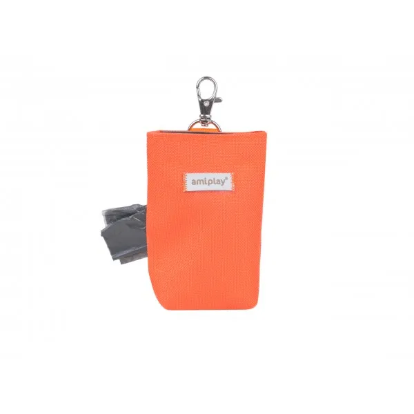 Amiplay Samba - Диспенсър за хигиенни торбички с удобна закопчалка, 6/2/11 см. - оранжев