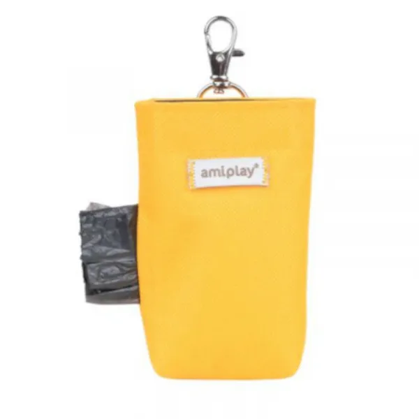 Amiplay Samba - Диспенсър за хигиенни торбички с удобна закопчалка, 6/2/11 см. - жълт