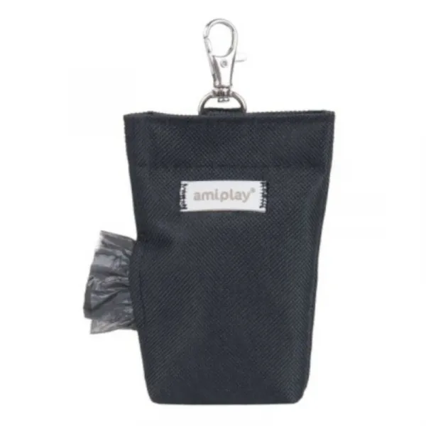 Amiplay Samba - Диспенсър за хигиенни торбички с удобна закопчалка, 6/2/11 см. - черен