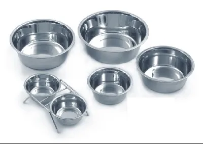 Миазоо - Метална купа за храна и вода за кучета и котки с покритие от хром, 0,35 мл.