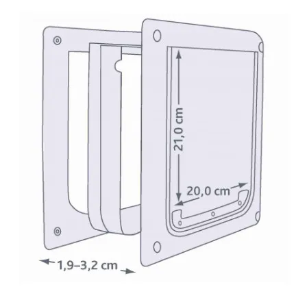 Trixie 2-Way Flap XS-S - Гъвкава вратичка за вграждане с безшумно действие, 25 × 29 см. 3