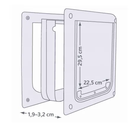 Trixie 2-Way Flap S-M - Гъвкава вратичка за вграждане с безшумно действие, 30 × 36 см. 3