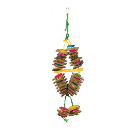 Trixie Nibbling Toy - Забавна играчка за папагали, шарени дървени блокчета, 18/35 см.