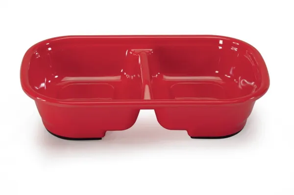 Camon Double rectangular heavy melamine bowl - Двойна правоъгълна тежка меламинова купа за вода и храна за кучета и котки, 300 мл. 1
