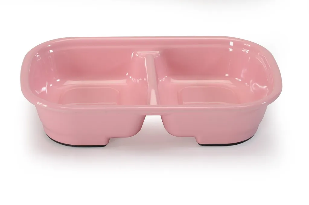 Camon Double rectangular heavy melamine bowl - Двойна правоъгълна тежка меламинова купа за вода и храна за кучета и котки, 300 мл. 2