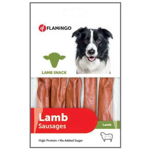 Flamingo Lamb Sausages - Лакомство за кучета , вкусни агнешки наденички, 2х 85 гр.