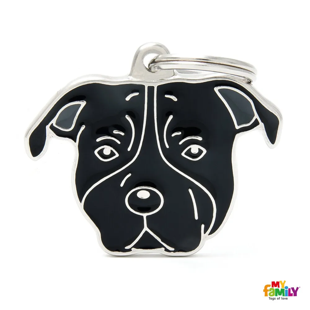 My Family Dog - Модерен медальон за кучета - Американски стафордширски териер, 2.8/3.9 см. 1