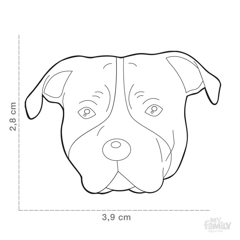 My Family Dog - Модерен медальон за кучета - Американски стафордширски териер, 2.8/3.9 см. 4