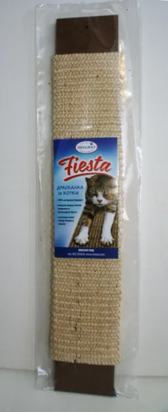 Миазоо Fiesta - Драскалка за котки Стандарт - 50 х 8 см с котешка трева - бяла