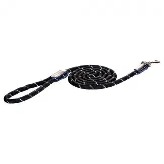 Rogz Rope Long Fixed Lead Large - Модерен здрав повод за кучета - въже, 12мм/ 180 см. - черен
