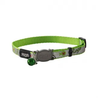 Rogz Reflecto Cat Safety Collar - Регулируем светлоотразителен нашийник за котки, 20-31 см. - зелен