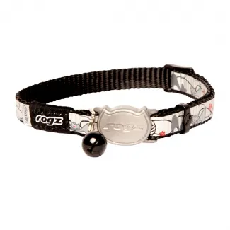 Rogz Reflecto Cat Safety Collar - Регулируем светлоотразителен нашийник за котки, 20-31 см. - черен
