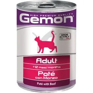 Gemon Adult veal - Пастет с говеждо месо , за възрастни котки - 5 броя х 400 гр.