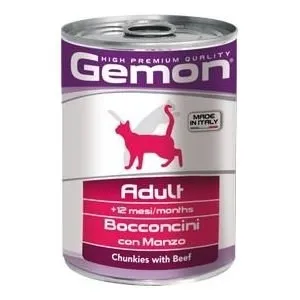 Gemon Beef Adult - Консерва с телешко месо , за възрастни котки - 4 броя х 415 гр.